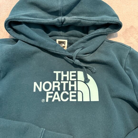 The North Face Women’s Teal Green Pullover Hoodie Logo Front Size M - Picture 8 of 8